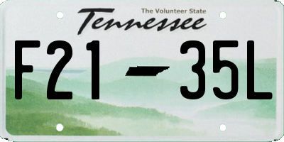 TN license plate F2135L