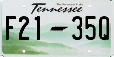 TN license plate F2135Q