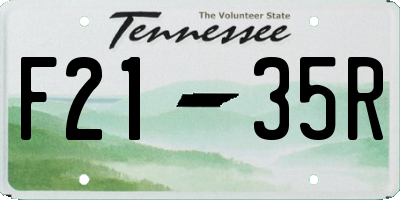 TN license plate F2135R