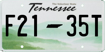 TN license plate F2135T