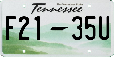TN license plate F2135U
