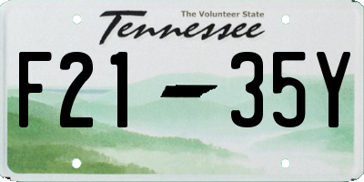 TN license plate F2135Y