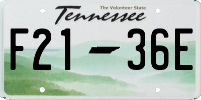 TN license plate F2136E