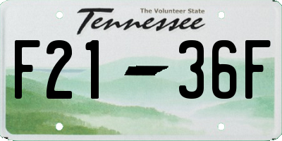 TN license plate F2136F