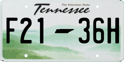 TN license plate F2136H
