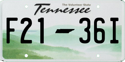 TN license plate F2136I