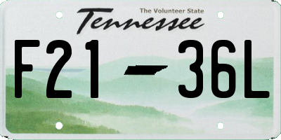 TN license plate F2136L