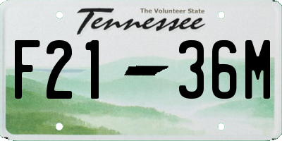 TN license plate F2136M
