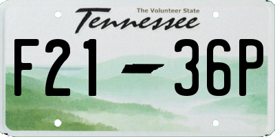 TN license plate F2136P