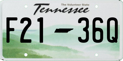 TN license plate F2136Q