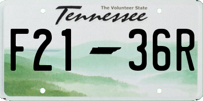 TN license plate F2136R