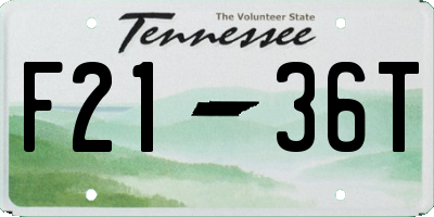 TN license plate F2136T