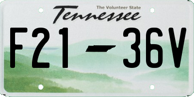 TN license plate F2136V