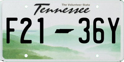 TN license plate F2136Y