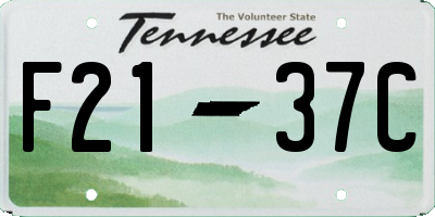 TN license plate F2137C