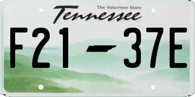 TN license plate F2137E