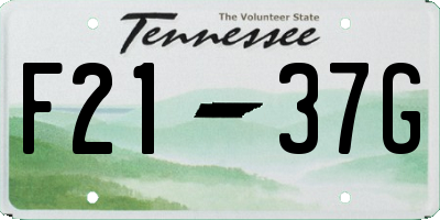 TN license plate F2137G