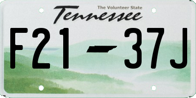 TN license plate F2137J
