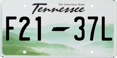 TN license plate F2137L
