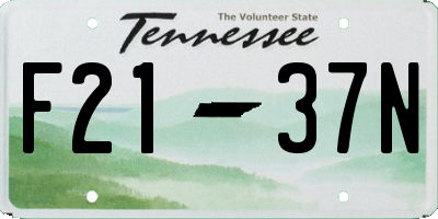 TN license plate F2137N