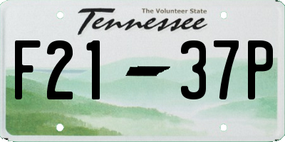 TN license plate F2137P