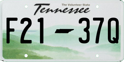 TN license plate F2137Q