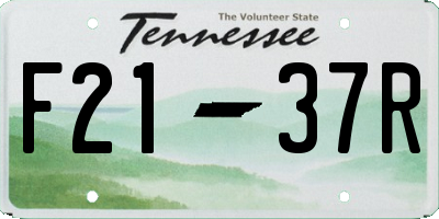 TN license plate F2137R