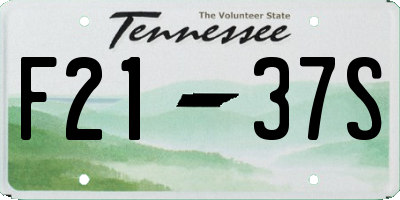 TN license plate F2137S