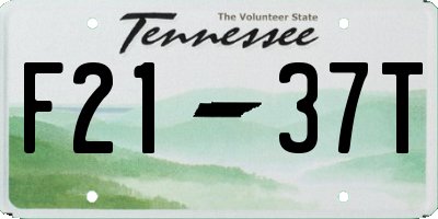 TN license plate F2137T