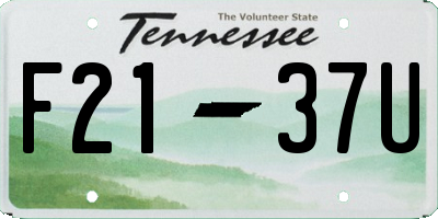 TN license plate F2137U