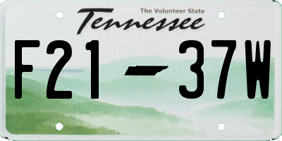 TN license plate F2137W