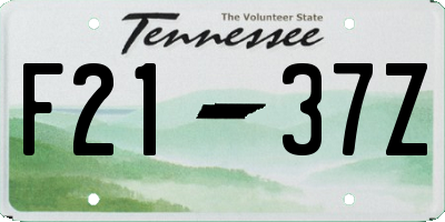TN license plate F2137Z
