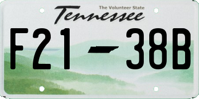 TN license plate F2138B