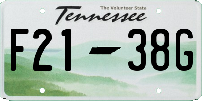 TN license plate F2138G