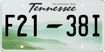 TN license plate F2138I