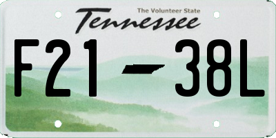 TN license plate F2138L