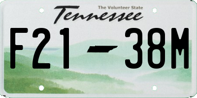 TN license plate F2138M