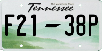 TN license plate F2138P