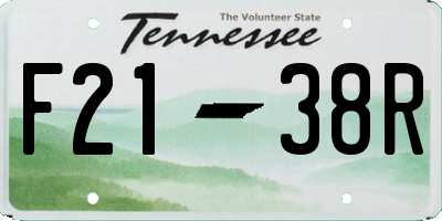 TN license plate F2138R