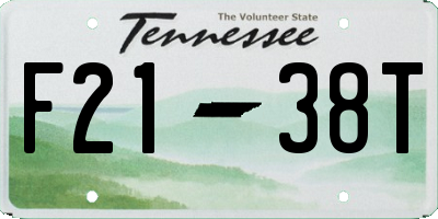 TN license plate F2138T