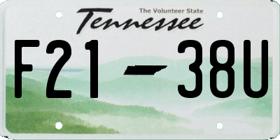 TN license plate F2138U