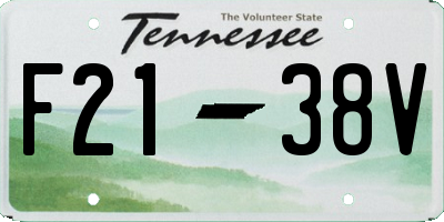 TN license plate F2138V