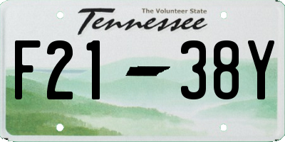 TN license plate F2138Y