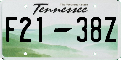TN license plate F2138Z