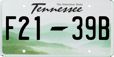 TN license plate F2139B