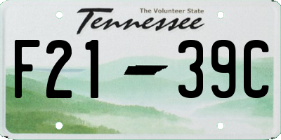TN license plate F2139C