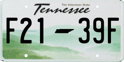 TN license plate F2139F
