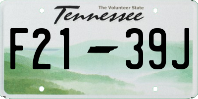 TN license plate F2139J