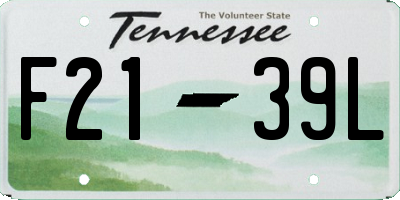 TN license plate F2139L