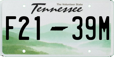 TN license plate F2139M